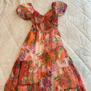 Floral Kids Dress with Puff Sleeves